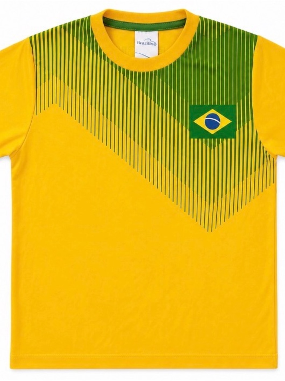Brazil Yellow & Green Kids' Soccer T-Shirt.    Size 4